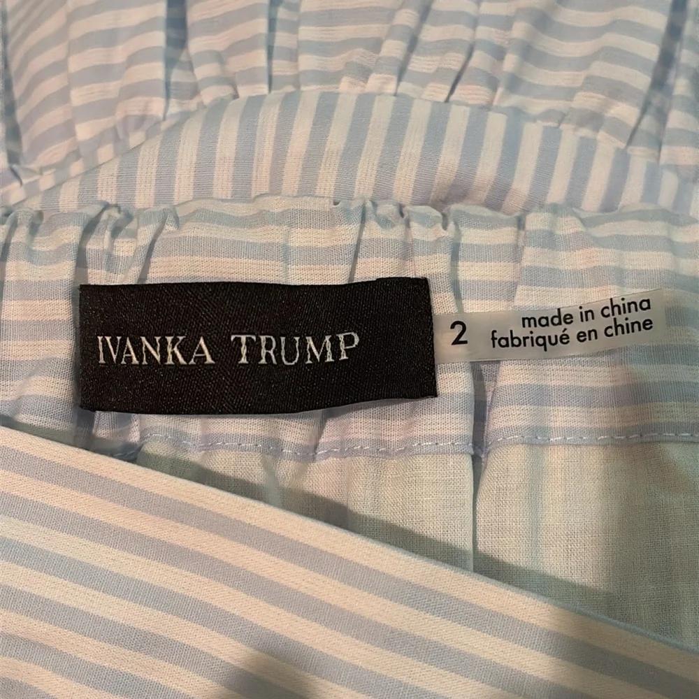 Ivanka Trump Striped Ruffled Midi Skirt. Size 2 - Picture 5 of 6